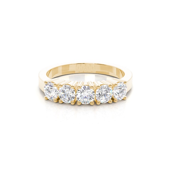 4 Prong Setting Plain Five Stone Ring
