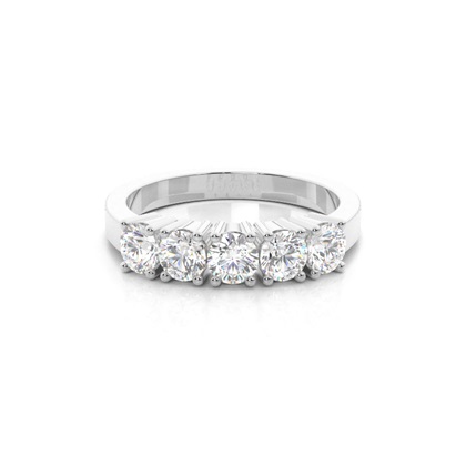 4 Prong Setting Plain Five Stone Ring
