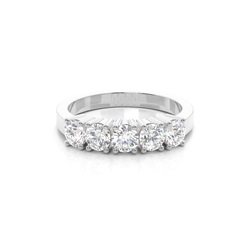 4 Prong Setting Plain Five Stone Ring