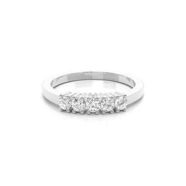 4 Prong Setting Plain Five Stone Ring