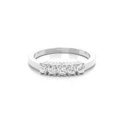 4 Prong Setting Plain Five Stone Ring