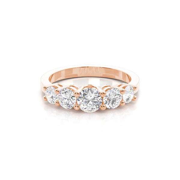 4 Prong Setting Plain Five Stone Ring