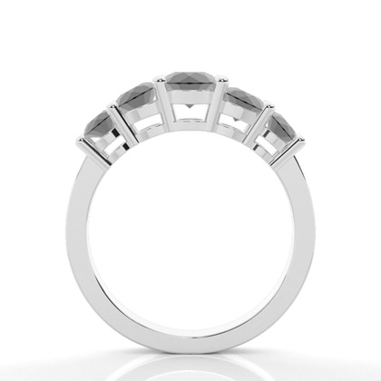 Runder schwarzer Diamantring mit fünf Steinen