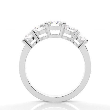 4 Prong Setting Plain Five Stone Ring