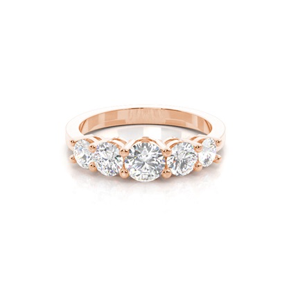 Rose Gold 5 Stone Diamond Rings