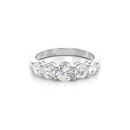 4 Prong Setting Plain Five Stone Ring