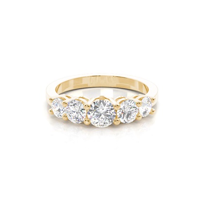 Yellow Gold 5 Stone Diamond Rings