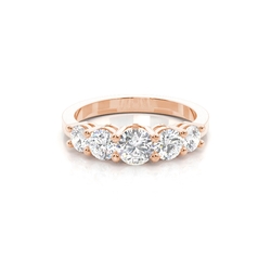 4 Prong Setting Plain Five Stone Ring