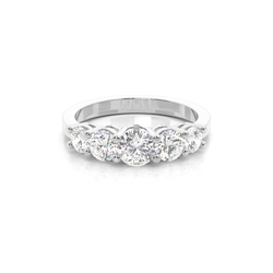 4 Prong Setting Plain Five Stone Ring