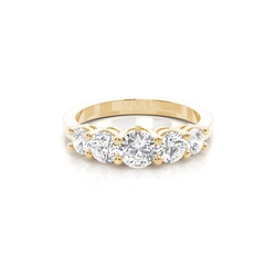4 Prong Setting Plain Five Stone Ring