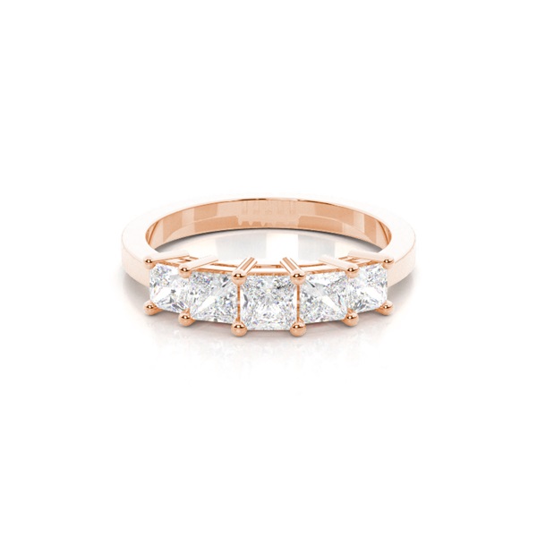 4 Prong Setting Plain Five Stone Ring