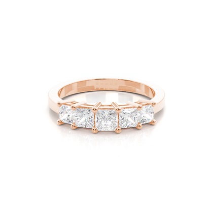 Rose Gold 5 Stone Diamond Rings
