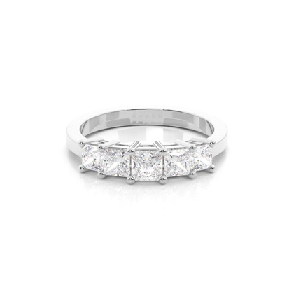 4 Prong Setting Plain Five Stone Ring
