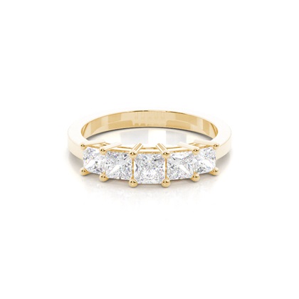 Yellow Gold 5 Stone Diamond Rings