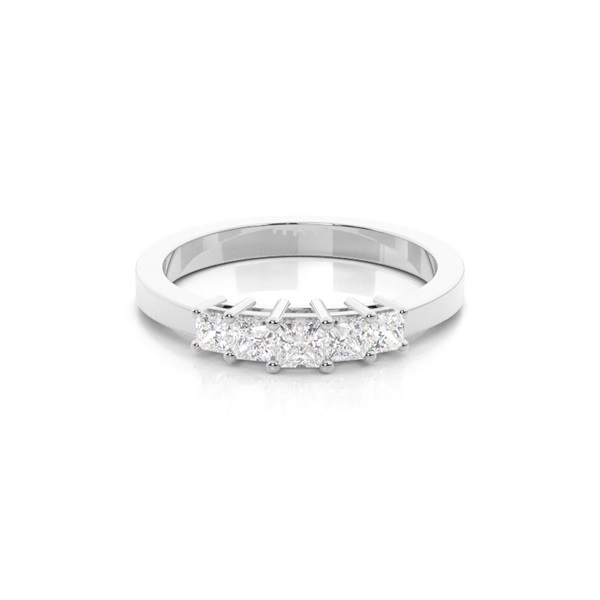 4 Prong Setting Plain Five Stone Ring