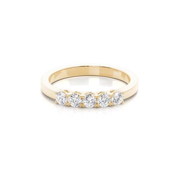 4 Prong Setting Plain Five Stone Ring