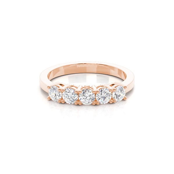 4 Prong Setting Plain Five Stone Ring