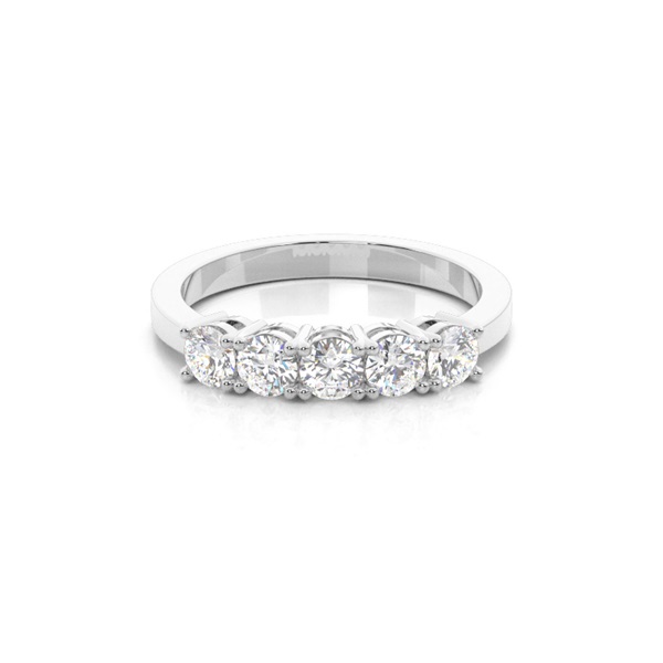 4 Prong Setting Plain Five Stone Ring