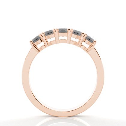 Runder schwarzer Diamantring mit fünf Steinen