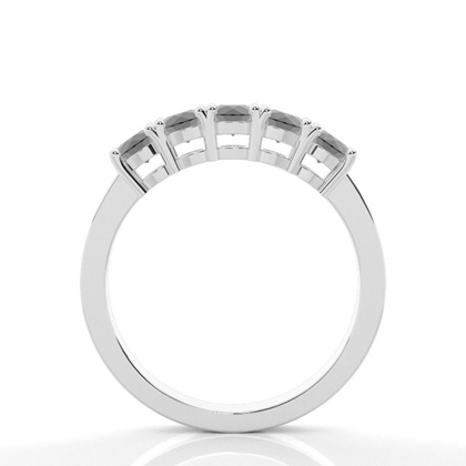 Runder schwarzer Diamantring mit fünf Steinen