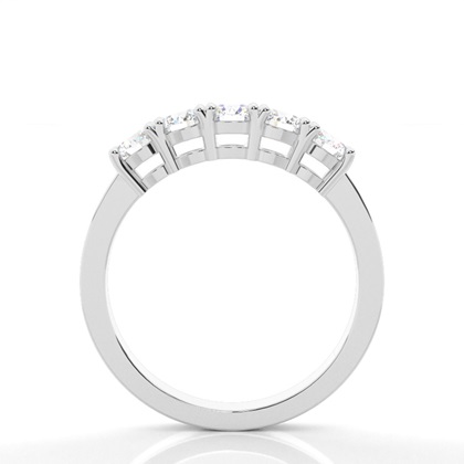 4 Prong Setting Plain Five Stone Ring