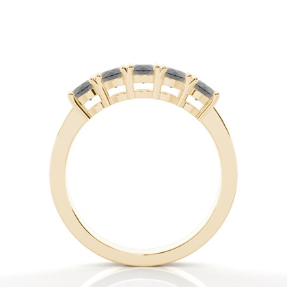 Runder schwarzer Diamantring mit fünf Steinen