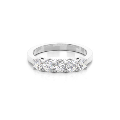 4 Prong Setting Plain Five Stone Ring