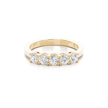 Yellow Gold 5 Stone Diamond Rings