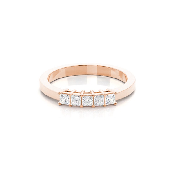 4 Prong Setting Plain Five Stone Ring