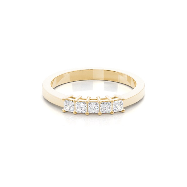 4 Prong Setting Plain Five Stone Ring