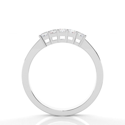 4 Prong Setting Plain Five Stone Ring