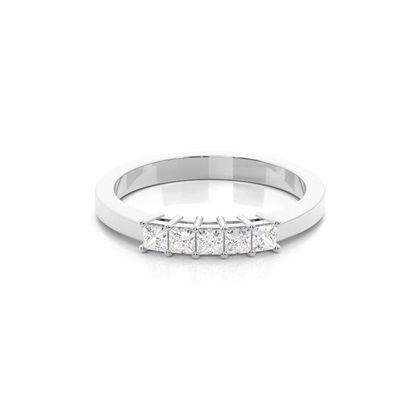 4 Prong Setting Plain Five Stone Ring