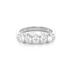 4 Prong Setting Plain Five Stone Ring