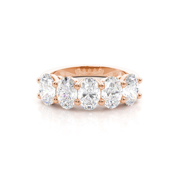4 Prong Setting Plain Five Stone Ring