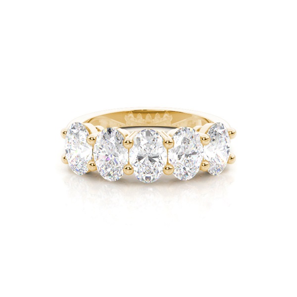 4 Prong Setting Plain Five Stone Ring