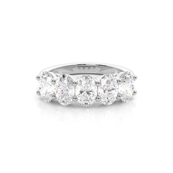 4 Prong Setting Plain Five Stone Ring