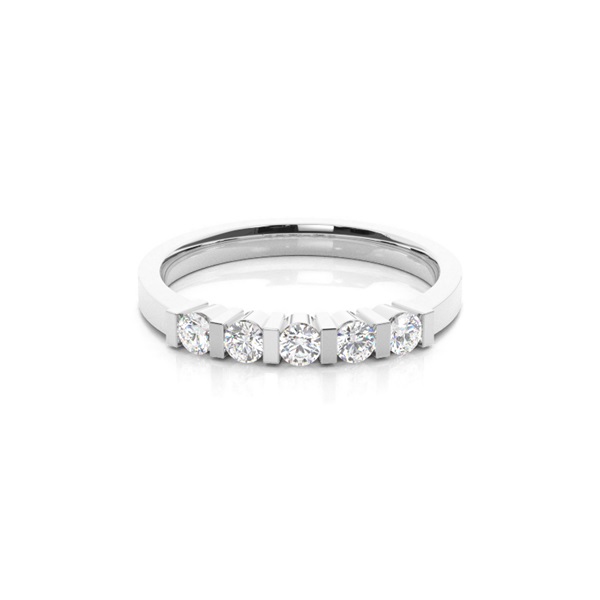 Bar Setting Plain Five Stone Ring