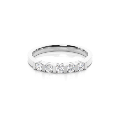 Bar Setting Plain Five Stone Ring