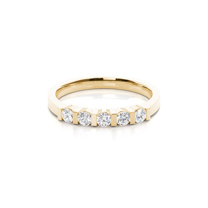 Yellow Gold 5 Stone Diamond Rings