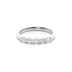 Bar Setting Plain Five Stone Ring