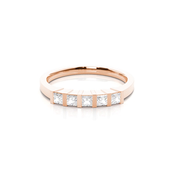Bar Setting Plain Five Stone Ring