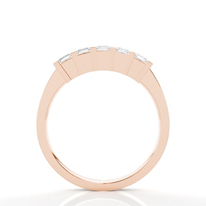Princess Rose Gold 5 Stone Diamond Rings