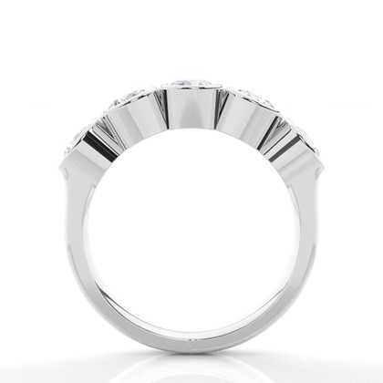 Full Bezel Setting Plain Five Stone Ring