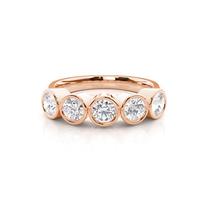 Rose Gold 5 Stone Diamond Rings