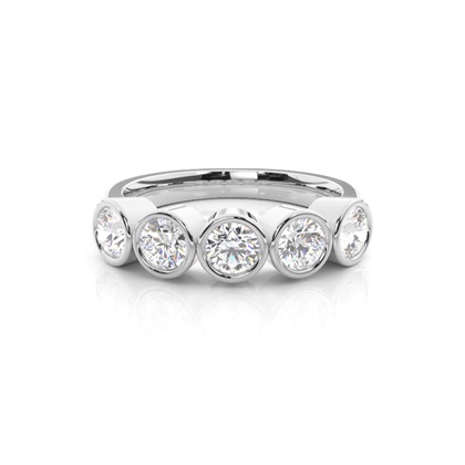 Full Bezel Setting Plain Five Stone Ring