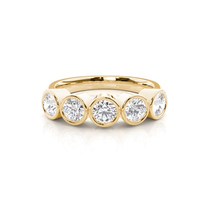 Yellow Gold 5 Stone Diamond Rings