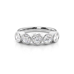 Full Bezel Setting Plain Five Stone Ring