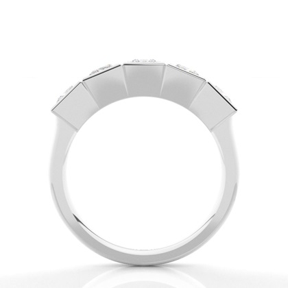 Full Bezel Setting Plain Five Stone Ring