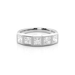 Full Bezel Setting Plain Five Stone Ring
