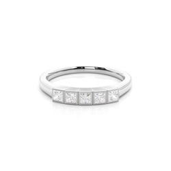 Full Bezel Setting Plain Five Stone Ring